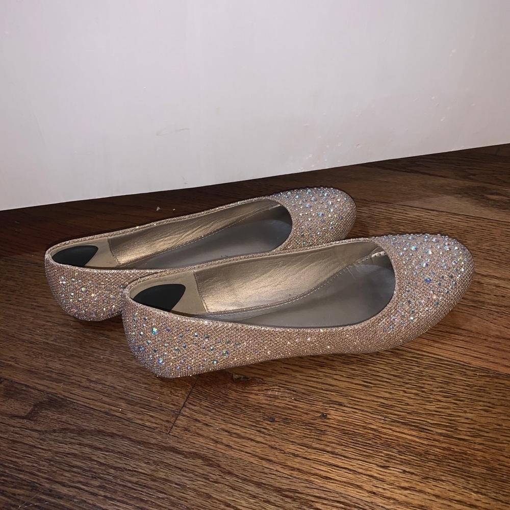 Gold Sparkly Ballet Flats